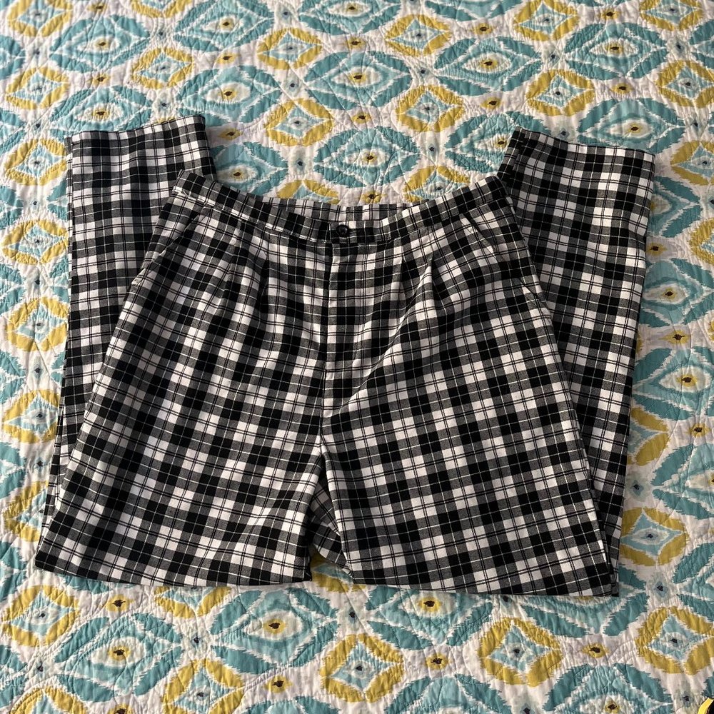Black and white plaid pants